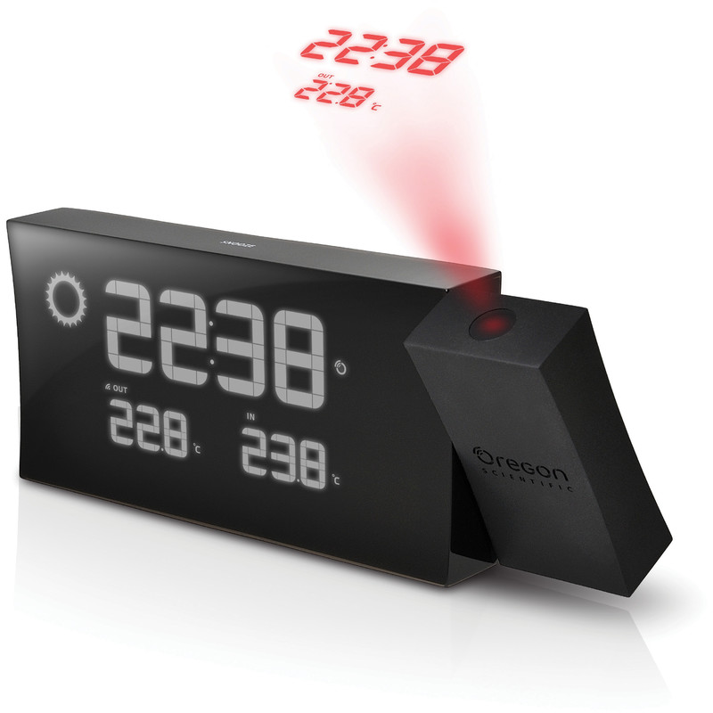 Oregon Scientific Väderstation Prysma projektionsväckarklocka med väderprognos BAR 223P BLACK