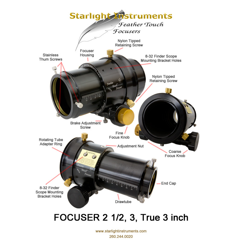 Starlight Instruments Feather Touch FTF2515HD 2,5" fokuserare med dubbla hastigheter och 1,5" fokuseringsavstånd