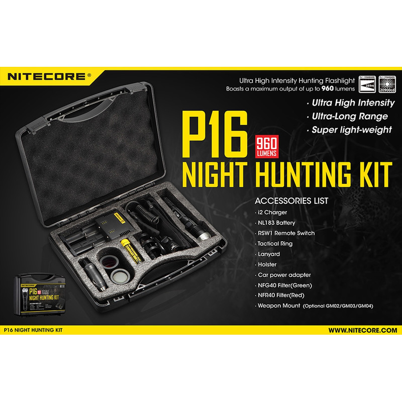 Nitecore Ficklampa P16 jaktsats