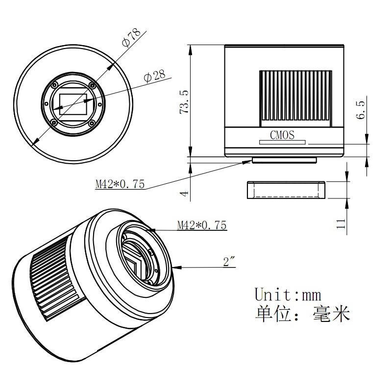 ZWO Kamera ASI 1600 MM-Cool Mono + EFW7 + LRGB + Ha/SII/OIII-Set 36mm