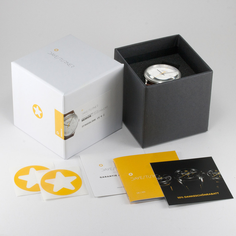 DayeTurner SEIRIOS herrklocka analog silver - mörkbrunt läder