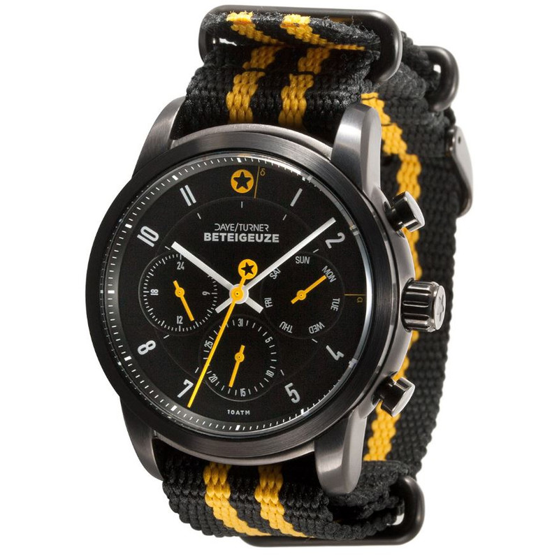 DayeTurner BETEIGEUZE herrklocka analog silver - nylon svart-silver