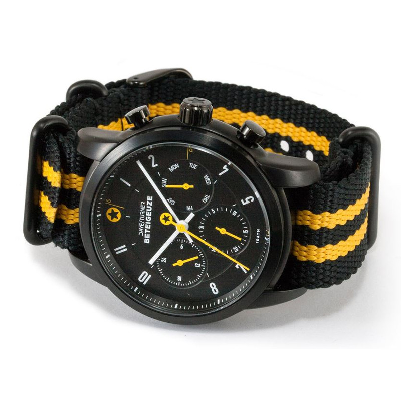 DayeTurner BETEIGEUZE herrklocka analog silver - nylon svart-silver
