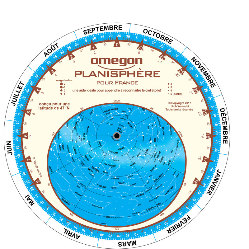 Omegon Stjärnkarta Planisphére du ciel 17,5 cm / 47