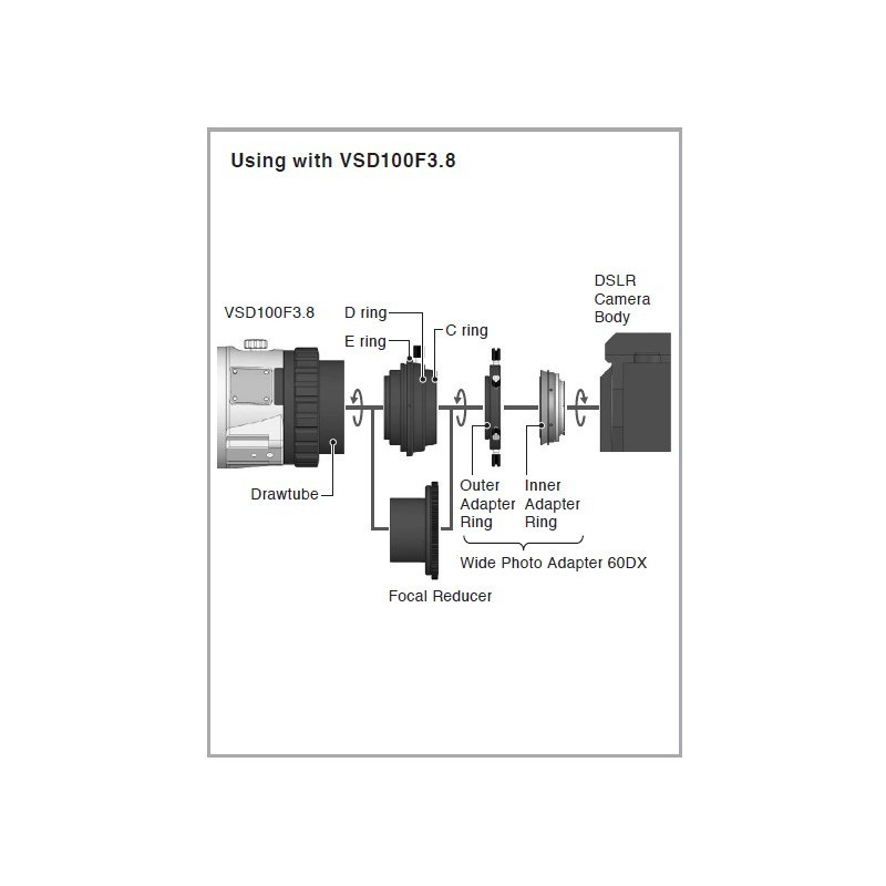 Vixen Kameraadapter Adapter 60DX kompatibel med Canon EOS