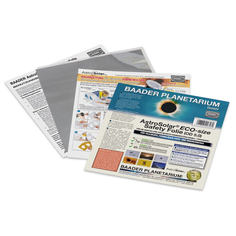 Baader Filterfilm filterfolie AstroSolar® ECO-size Safety Folie OD 5,0, 140x155 mm