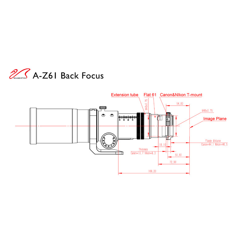 William Optics Apokromatisk refraktor AP 61/360 ZenithStar 61 Blue OTA + Case