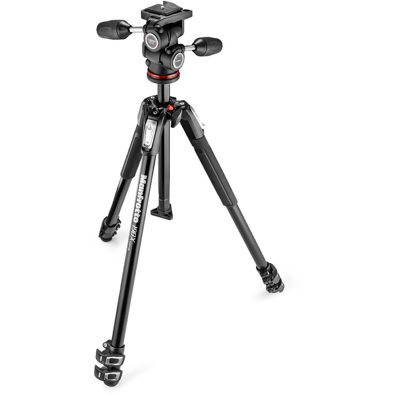 Manfrotto Aluminium-trebensstativ MK190X3-3W1 med 3-vägs panoreringshuvud