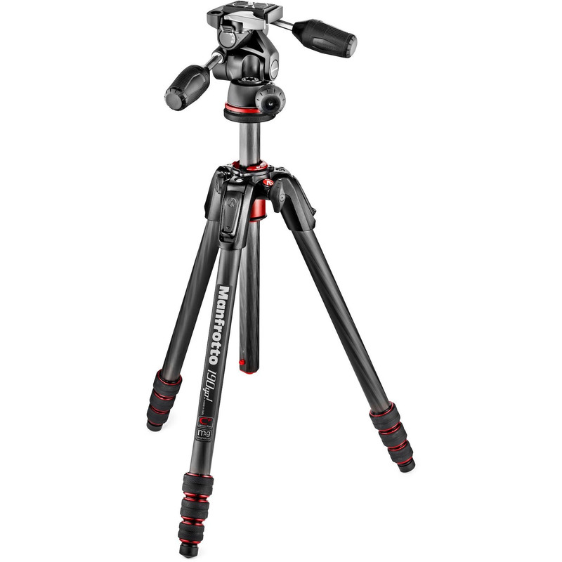 Manfrotto Kolfiber-trebensstativ MK190GOC4TB-3W med 3-vägs panoreringshuvud