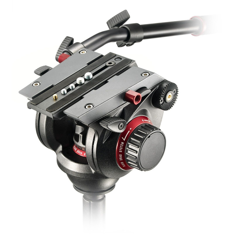 Manfrotto Kolfiber-trebensstativ 504HD,535K med Lutningsbart videohuvud och nivelleringsbricka