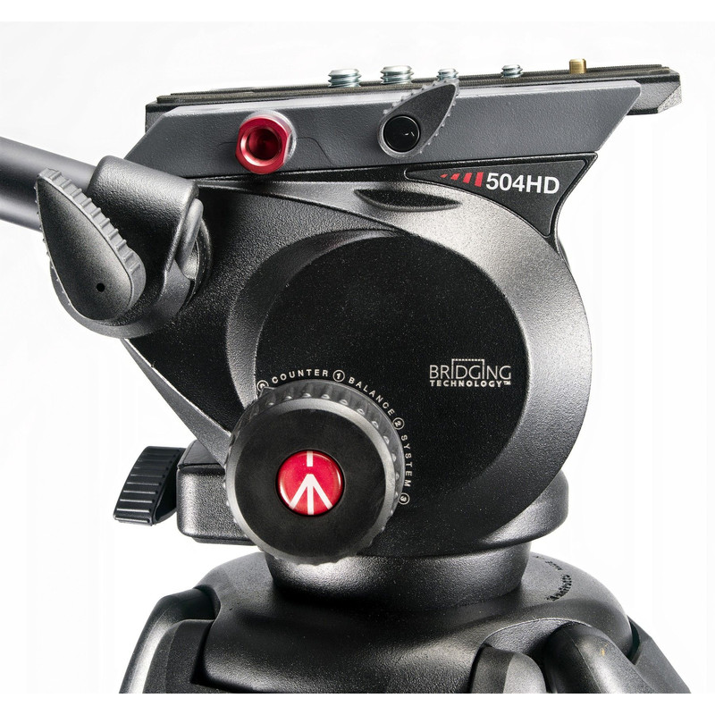 Manfrotto Kolfiber-trebensstativ 504HD,535K med Lutningsbart videohuvud och nivelleringsbricka