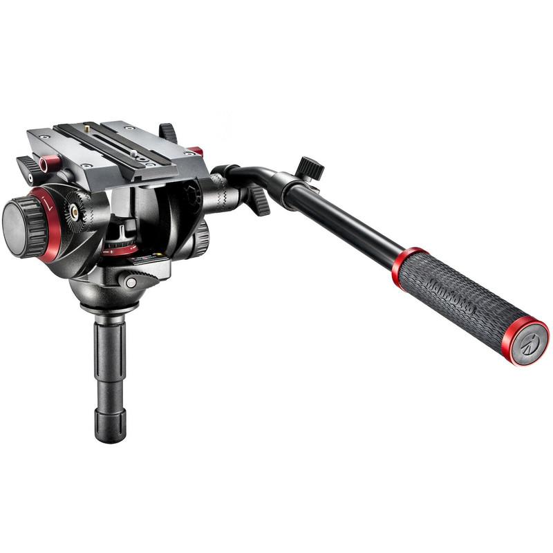 Manfrotto Kolfiber-trebensstativ 504HD,535K med Lutningsbart videohuvud och nivelleringsbricka