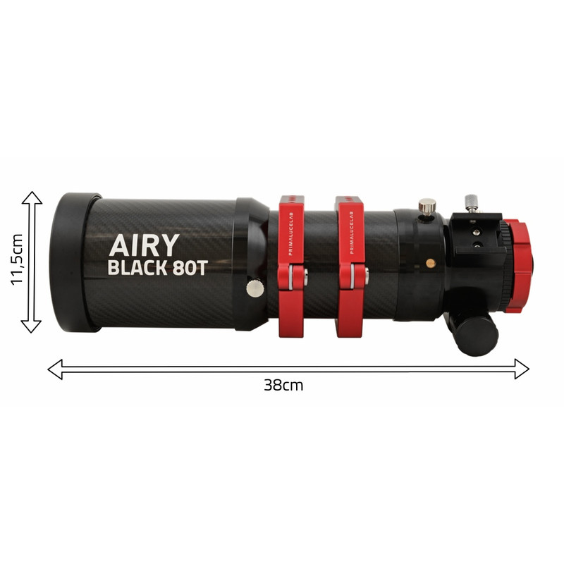 PrimaLuceLab Apokromatisk refraktor AP 80/500 Airy Black 80T Carbon OTA