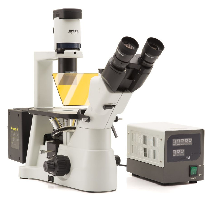 Optika Mikroskop IM-3F-EU, trino, invers, phase, FL-HBO, B&G Filter, IOS LWD W-PLAN, 40x-400x, EU