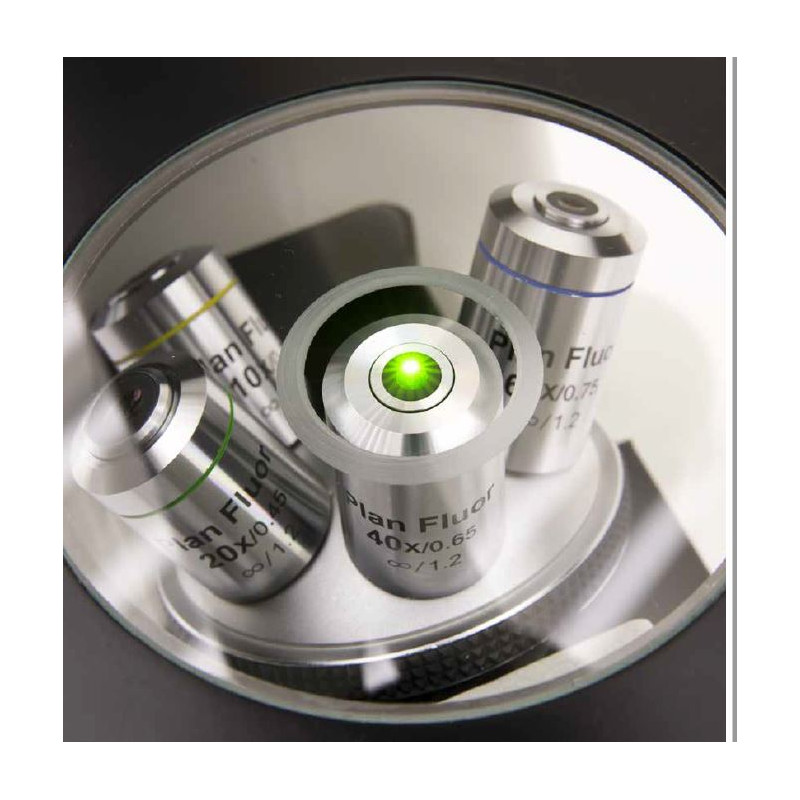 Optika mikroskop IM-3FL4-UK, trino, inverterad, FL-HBO, B&G filter, IOS LWD U-PLAN F, 100x-400x, UK