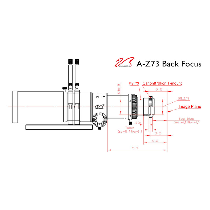 William Optics Apokromatisk refraktor AP 73/430 Super ZenithStar 73 Blue OTA