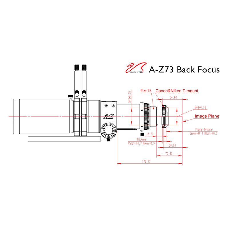 William Optics Apokromatisk refraktor AP 73/430 Super ZenithStar 73 Red OTA