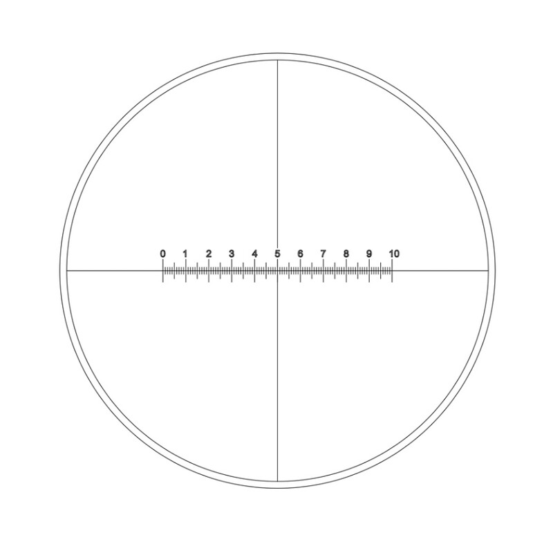 Motic Mikrometerstegskiva Kikarsikte med skala (10 mm i 100 delar) och hårkors (Ø19 mm)