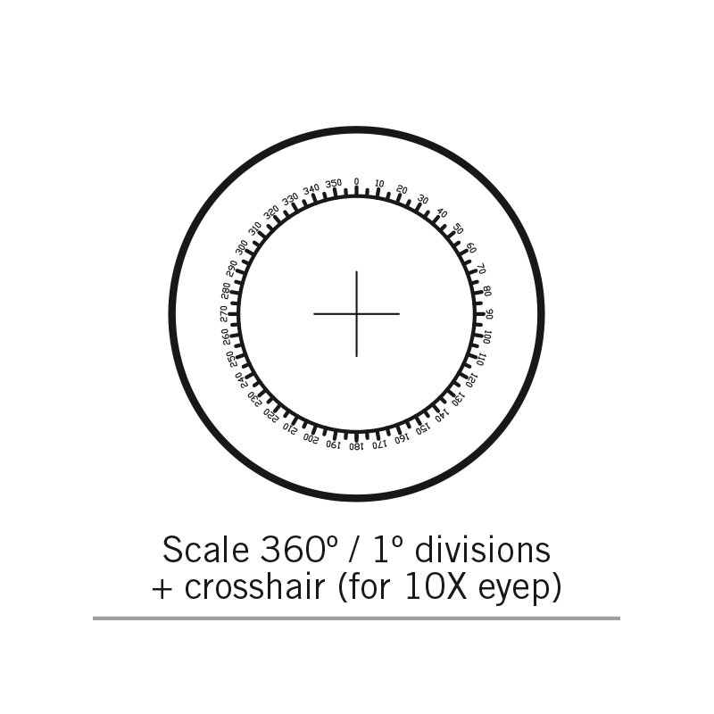 Motic Graticule 360°/1°, Ø 25mm, endast för 10X (SMZ-161)