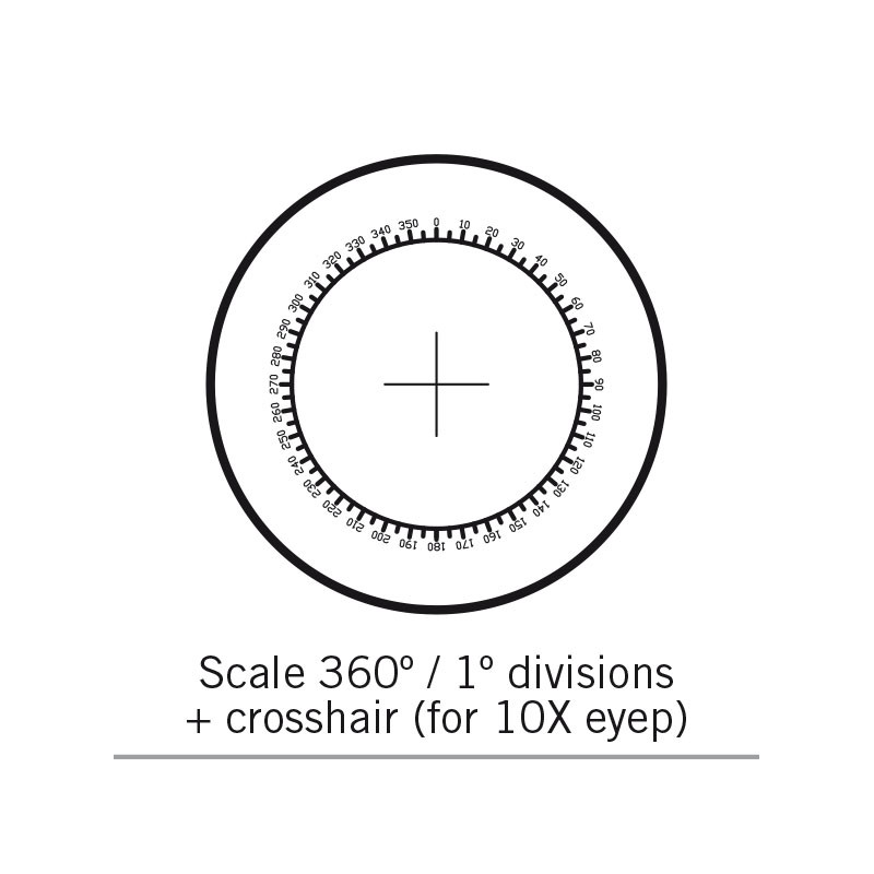 Motic Mikrometerstegskiva Kikarsikte 360°/1°, Ø 25mm, endast för 10X (SMZ-161)