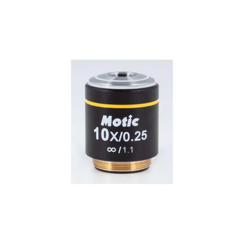 Motic Objektiv PL, CCIS, plan, achro, 10x/0,25, b.d.16,8mm
