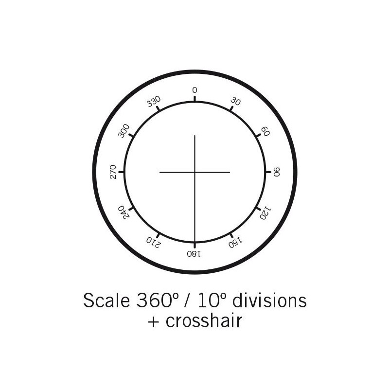 Motic Graticule gradskiva 360°, gradering 30° och hårkors, (Ø25mm)