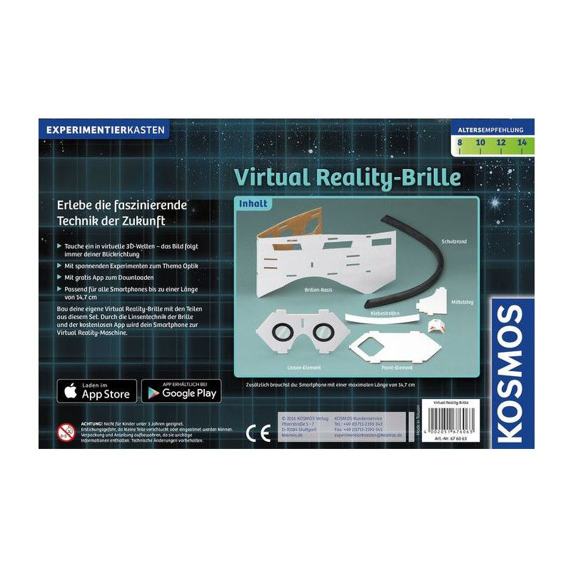 Kosmos Verlag Experimental Kit Virtual Reality-glasögon
