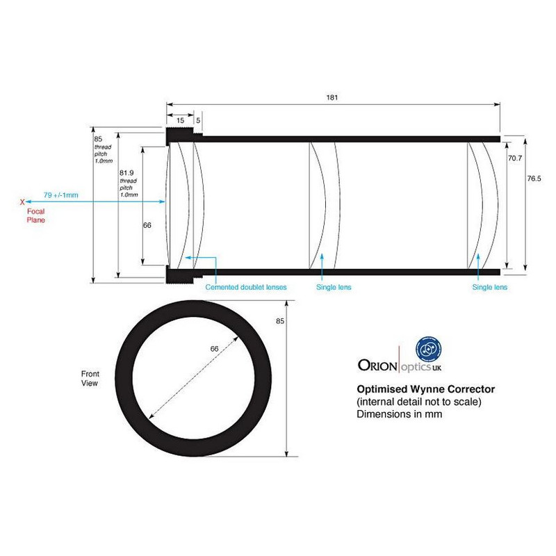 Orion Optics UK Teleskop N 250/950 AG10 Carbon Astrograph OTA