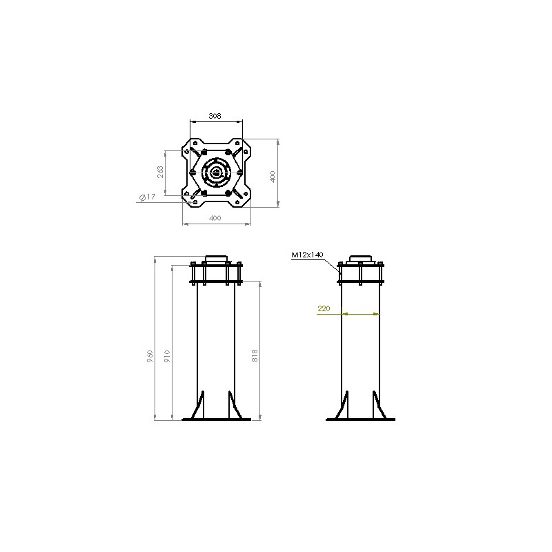 ASToptics Pelare HD-kolonn 219mm för EQ6/AZEQ6 - vit