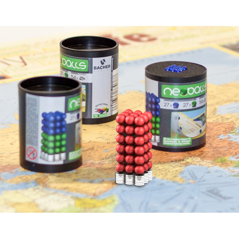 Bacher Verlag Neoballs magnetisk bollsats 54 delar röd