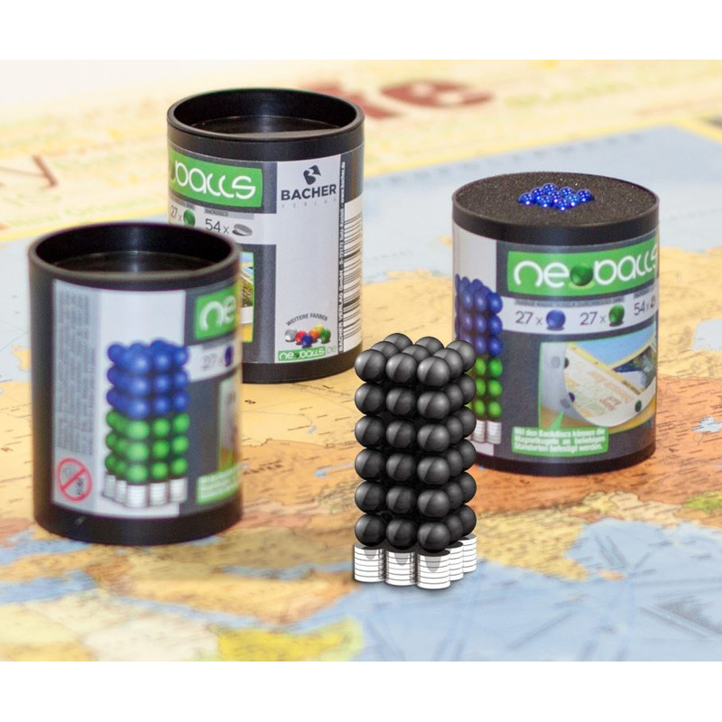 Bacher Verlag Neoballs magnetisk bollset 54 delar svart