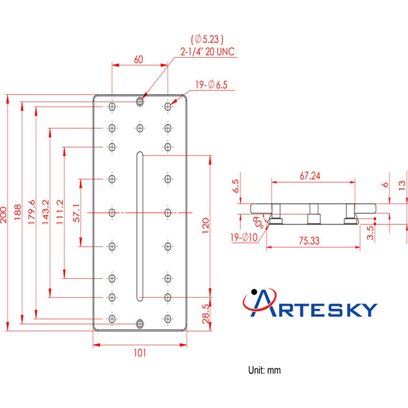 Artesky Monteringsplatta Losmandy-Style 200 mm