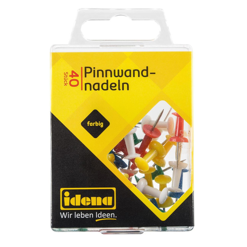 Idena Pinboard pins 40 stycken, blandade färger