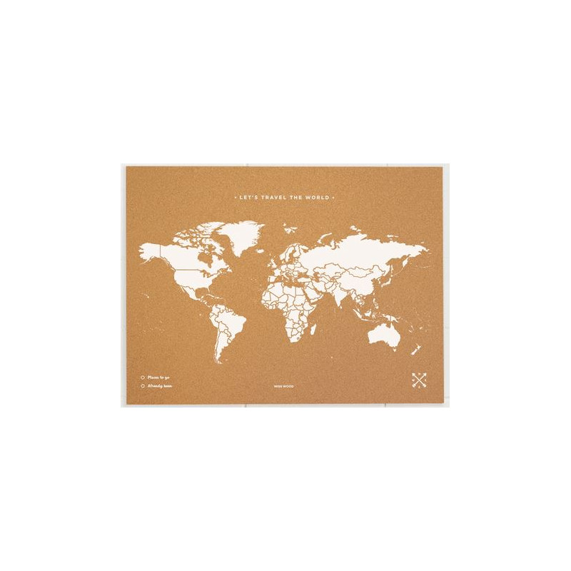 Miss Wood Världskarta Woody Map Natural Cork XL white