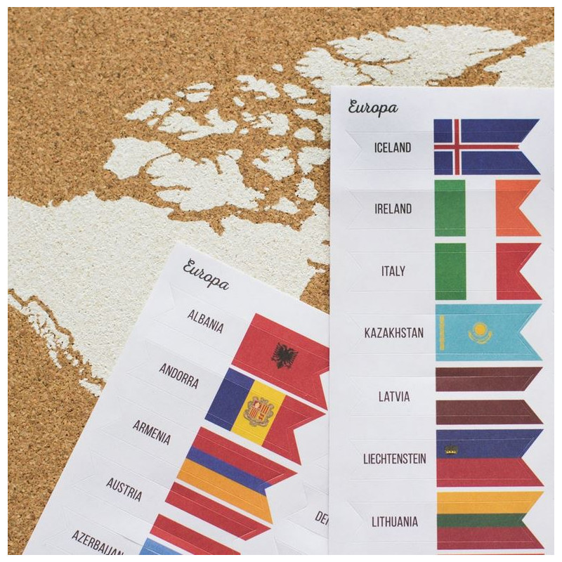Miss Wood Världens flaggor märkningsflaggor paket värld 100 st