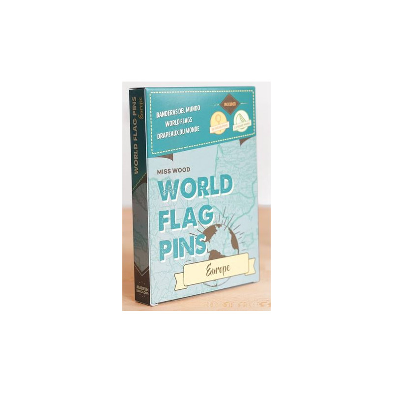 Miss Wood Världsflagga Pins Markeringsflaggor Europa 25 stycken