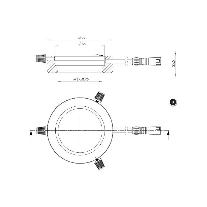 StarLight Opto-Electronics RL4-66 A, bärnstensfärgad (590 nm), Ø 66 mm