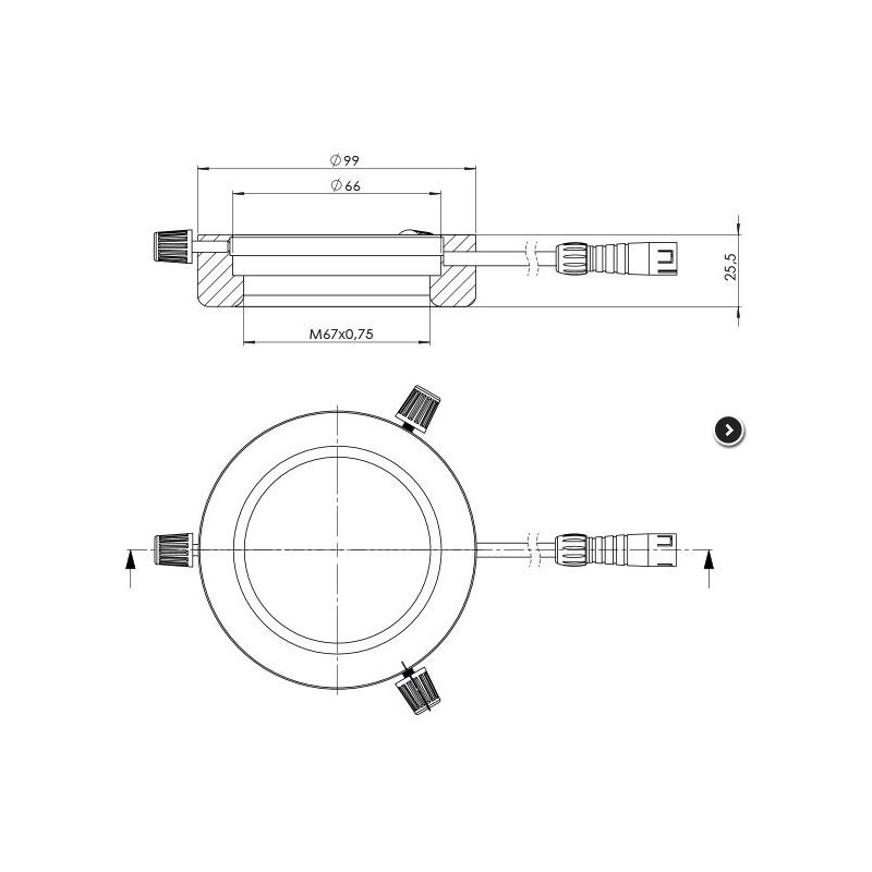 StarLight Opto-Electronics RL4-66 A, gul (590 nm), Ø 66mm