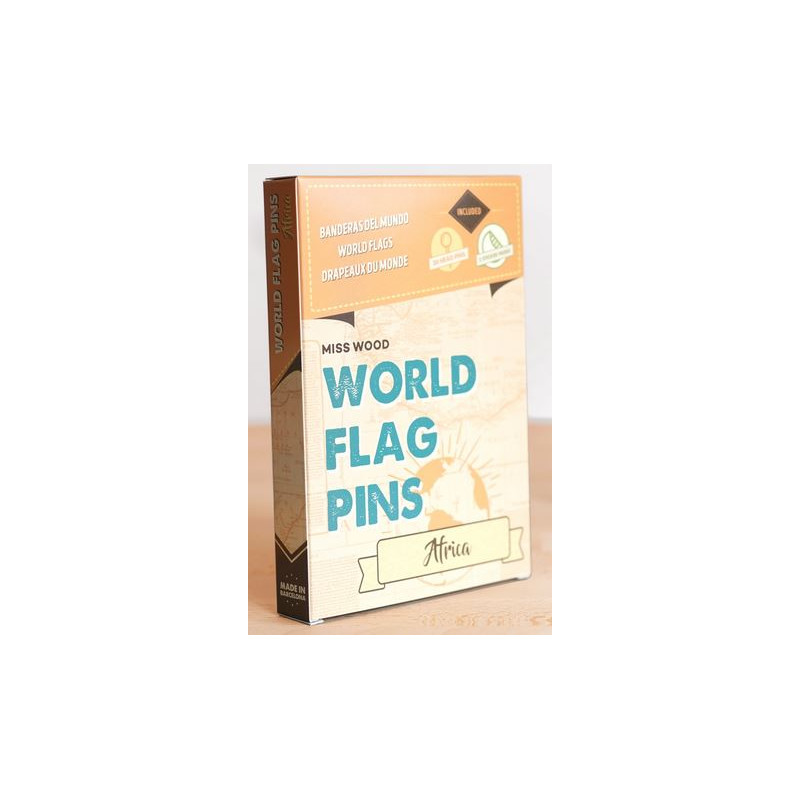Miss Wood Världsflagga Pins Markeringsflaggor Afrika 25 stycken