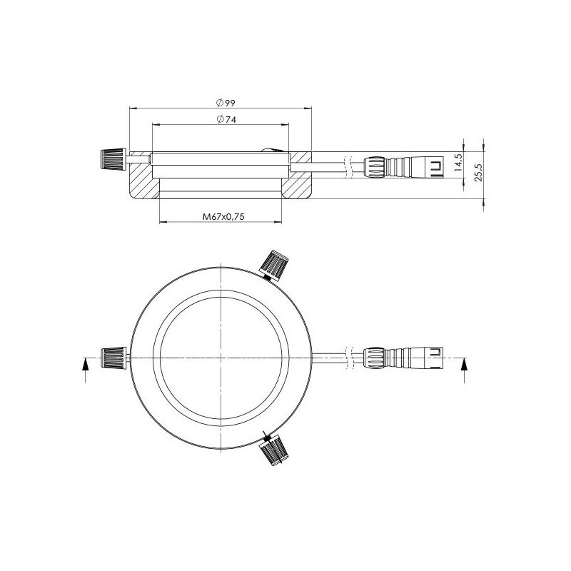 StarLight Opto-Electronics RL4-74 A, bärnstensfärgad (590 nm), Ø 74 mm
