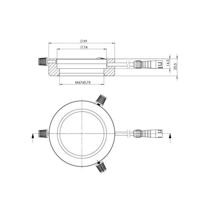 StarLight Opto-Electronics RL4-74-S4 PW, segment, renvit (6 500 K), Ø 74mm