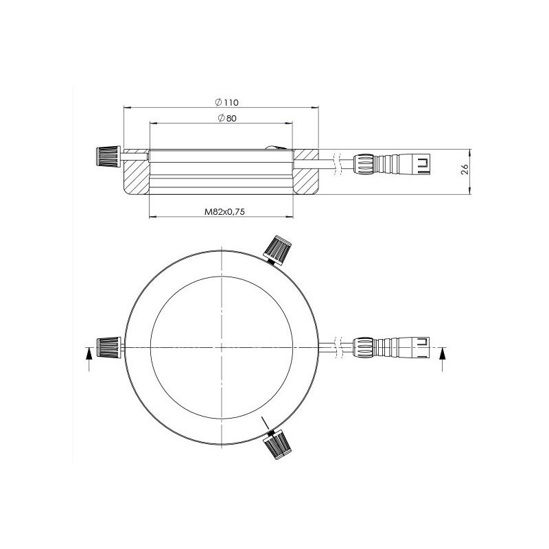 StarLight Opto-Electronics RL5-80 A, bärnstensfärgad (590 nm), Ø 80 mm