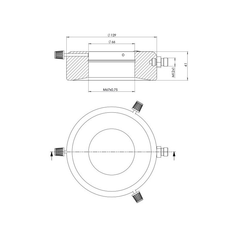 StarLight Opto-Electronics RL12-10s-24V B, spot, blå (470 nm), M12-kontakt (4-polig), Ø 66mm