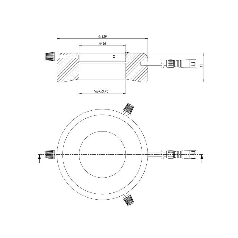 StarLight Opto-Electronics RL12-10s-S4 B, spot, segment, blå (470 nm), Ø 66 mm
