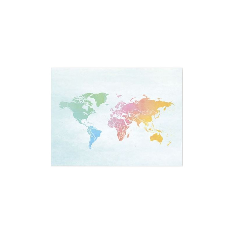 Miss Wood Världskarta Woody Map Akvarell Stänk L