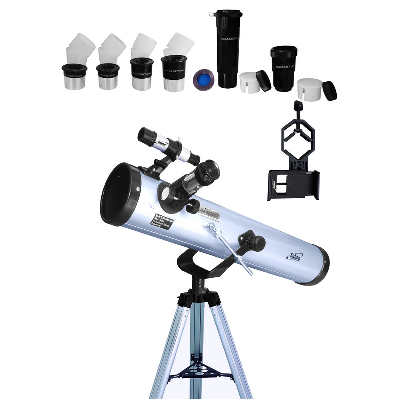 Seben 76-700 Reflektor Teleskop Big Pack + Smartphone-adapter DKA5