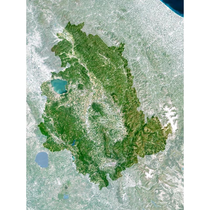 Planet Observer Regionkarta över regionen Umbrien (laminerad)