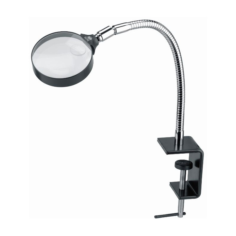 Schweizer Lupp Klammer för förstoringsglasbord, 2x/Ø120mm, bikonvex