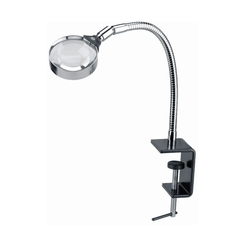 Schweizer Lupp Arbetsstativ förstoringsglas bordsklämma, 3x/Ø75mm, bikonvex