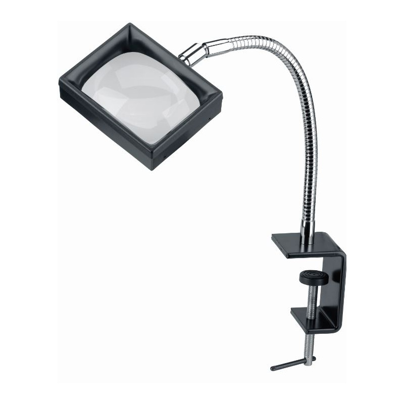 Schweizer Lupp Arbetsstativ förstoringsglas Syntetmaterial bordsklämma, 3x/100x75mm, asfärisk